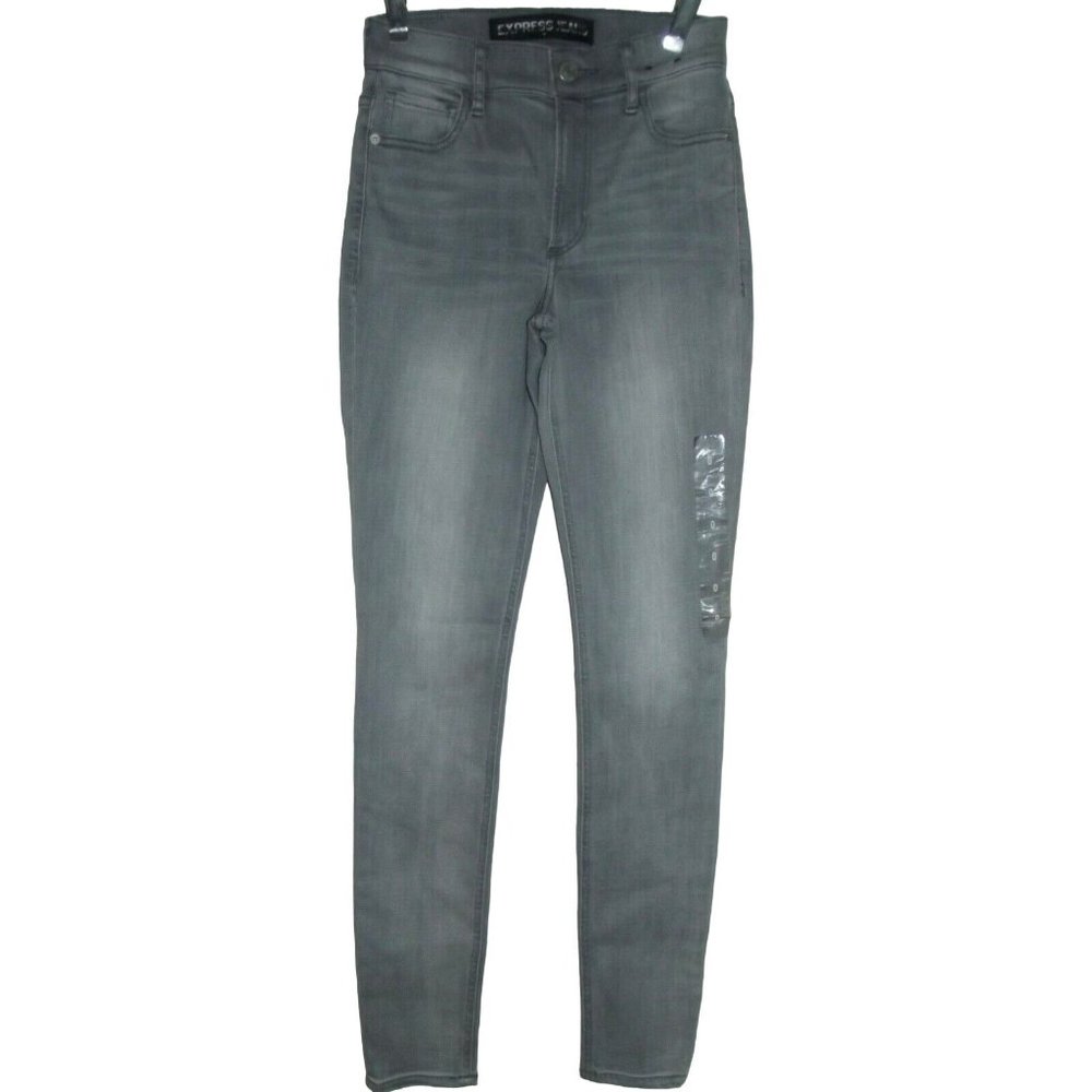 Express Size 0 x 31" Gray High Rise Ultimate Stretch Jean Legging skinny jeans